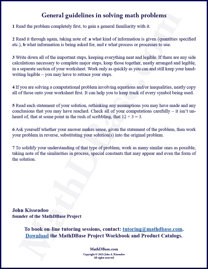 General guidelines in solving math problems thumbnail